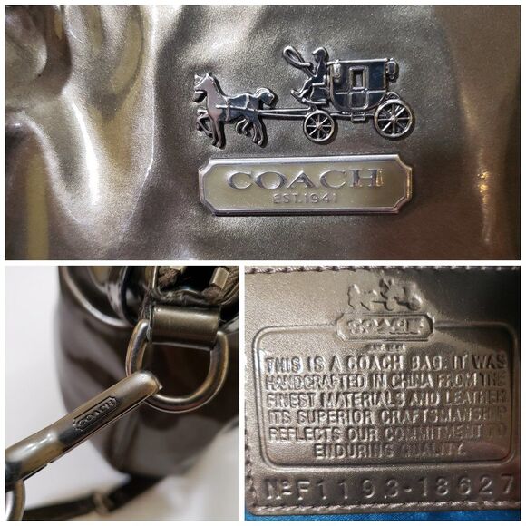 Coach 18627 Madison Pewter Patent Leather Lindsey - Picture 16 of 16